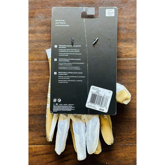 NEW Jordan Vapor Knit 4.0 Metallic White Gold Football Gloves Men's Size Multi - Picture 2 of 2